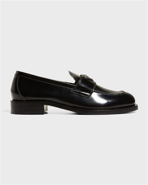 prada patent leather loafers women|Prada calfskin logo flat loafers.